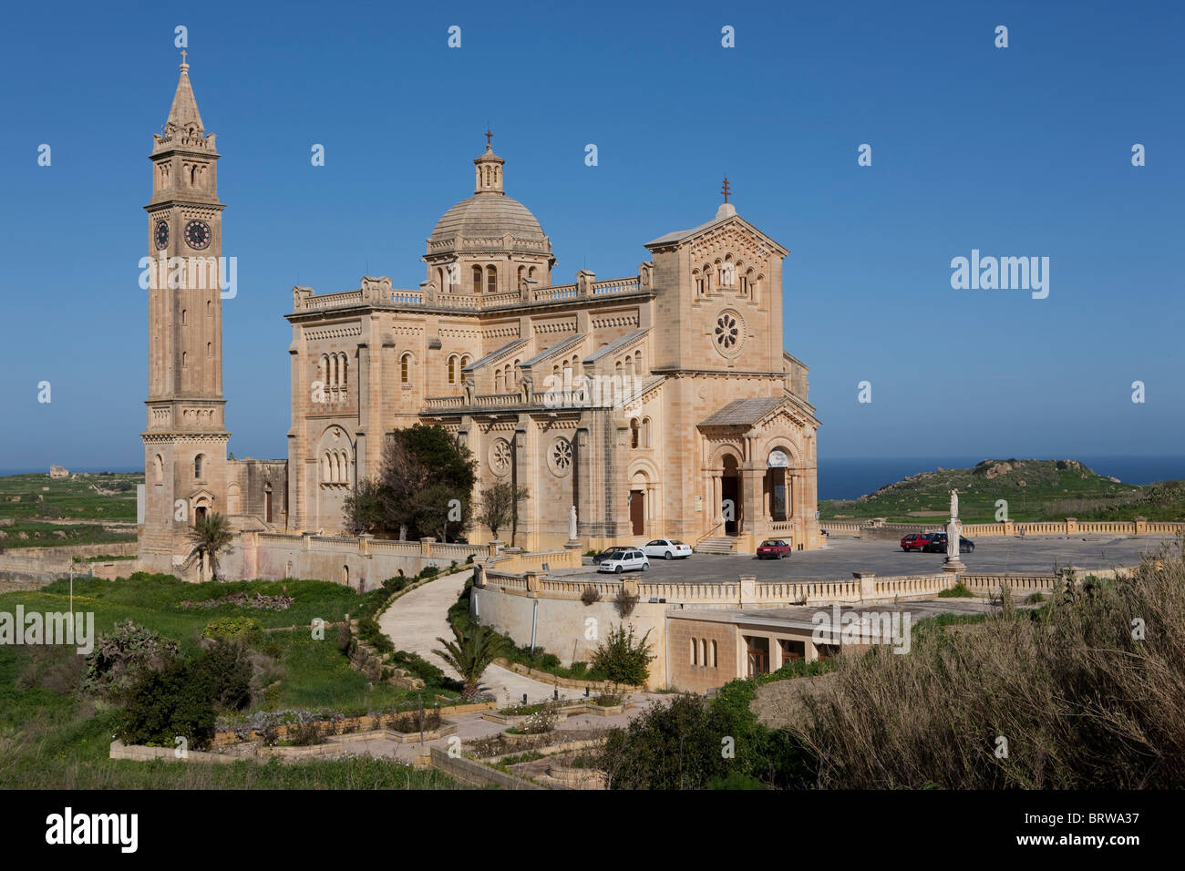 Chiesa di pellegrinaggio, Ta' Pinu vicino a Gharb, Gozo, Malta, Europa Foto Stock