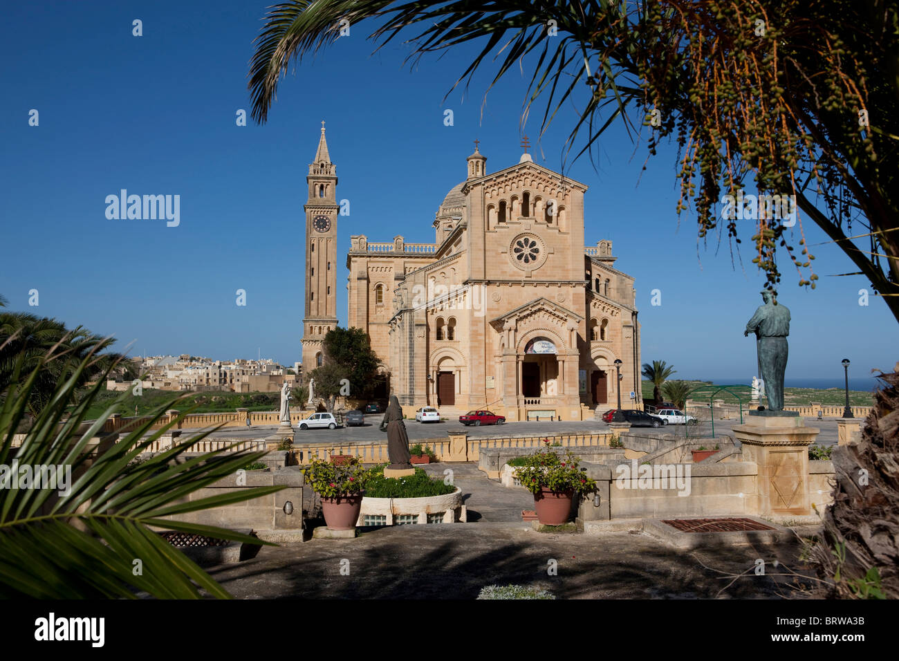 Chiesa di pellegrinaggio, Ta' Pinu vicino a Gharb, Gozo, Malta, Europa Foto Stock