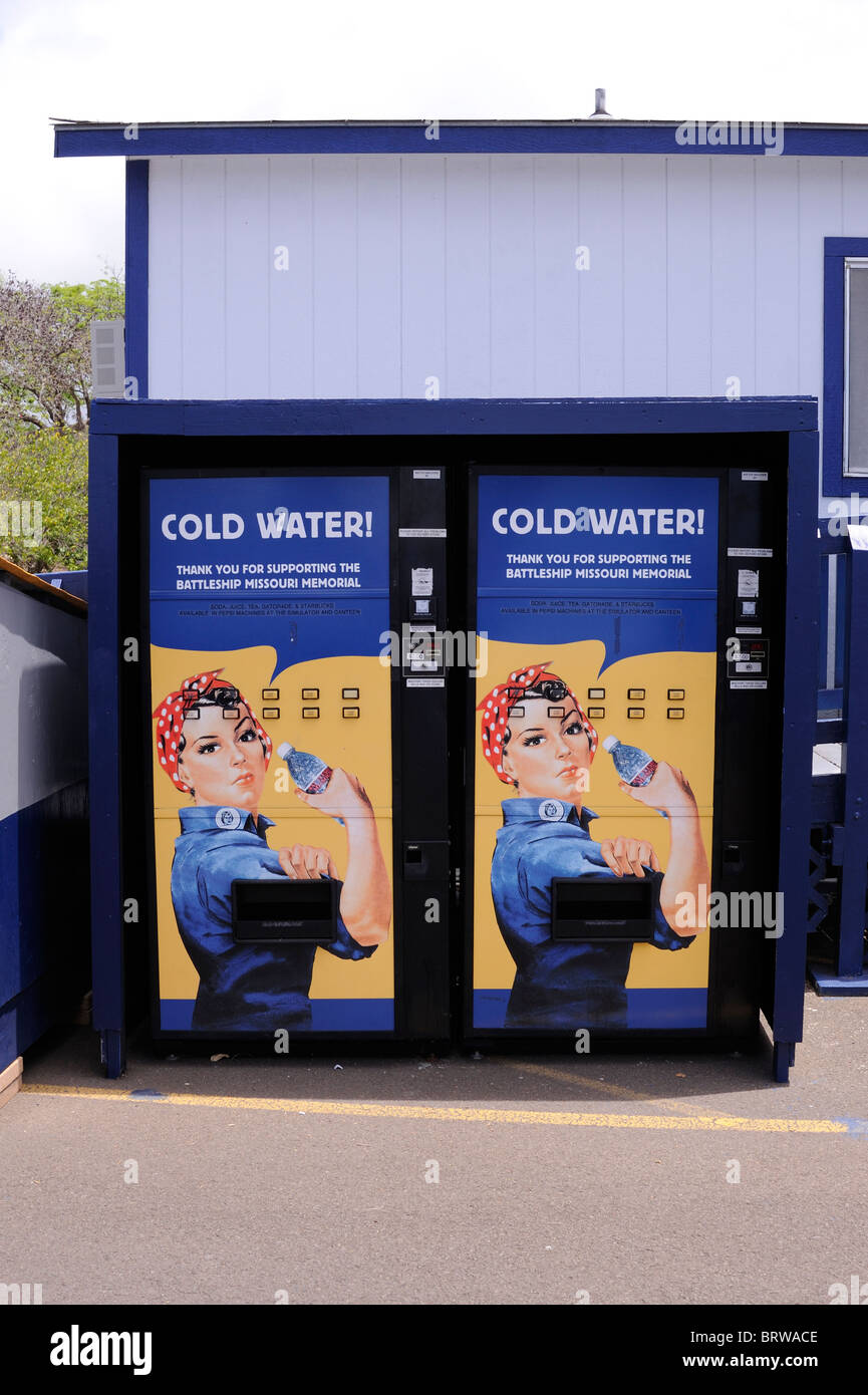 J. Howard Miller "Possiamo farlo' poster, spesso associato con la mitica 'Rosie la rivettatrice' carattere. Pearl Harbor, Hawaii Foto Stock