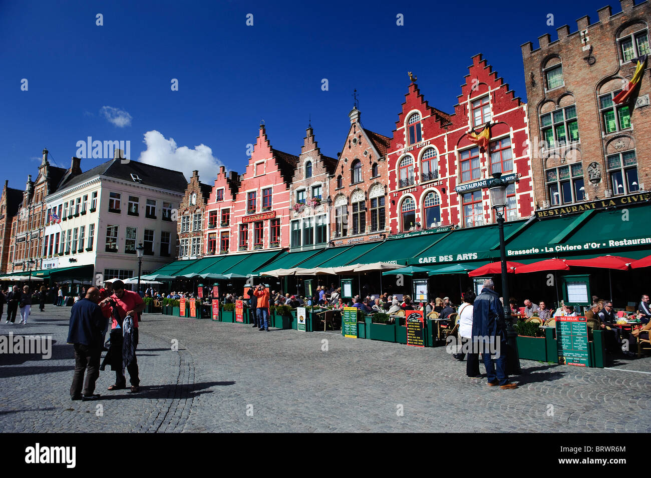 Bruges; Piazza del Mercato, Belgio; Foto Stock