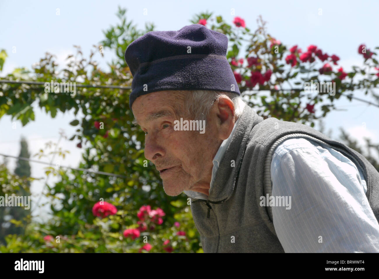 La Turchia 97-anno-vecchio Avedis Demirci, nato e vissuto tutta la sua vita in Vakilfi eccetto durante il genocidio. Foto Stock