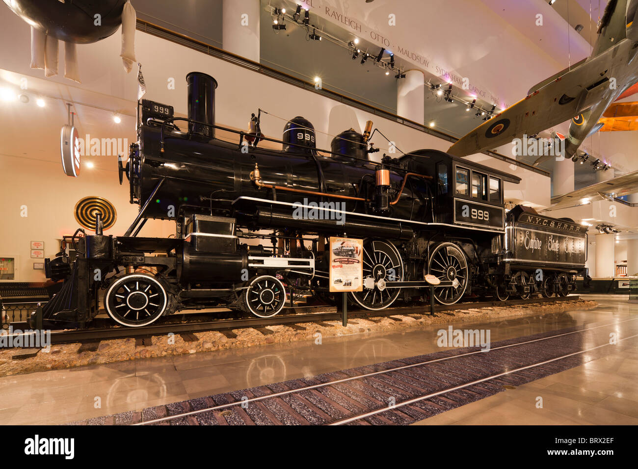 999 locomotiva a vapore, il Museo della Scienza e dell'industria, trasporto gallery, Chicago, USA Foto Stock