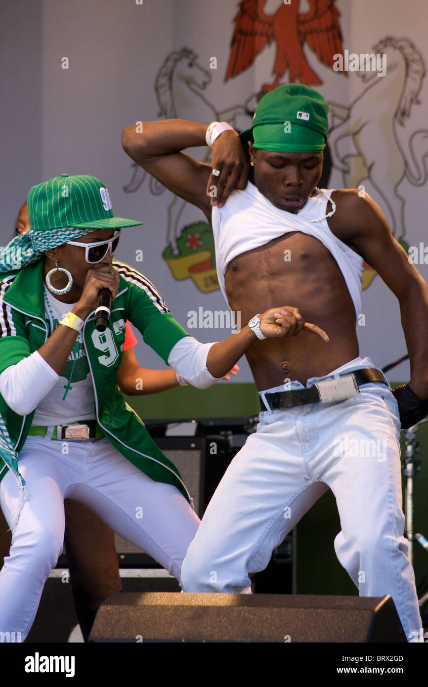 La Nigeria cinquantesimo anniversario della celebrazione di indipendenza Trafalgar Square Sq Londra Inghilterra Europa Foto Stock