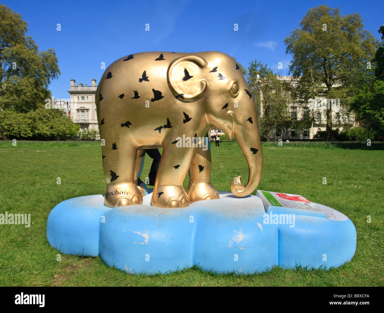 Dazzlephant Pochoir da parte dell'Elephant Parade London 2010 Foto Stock