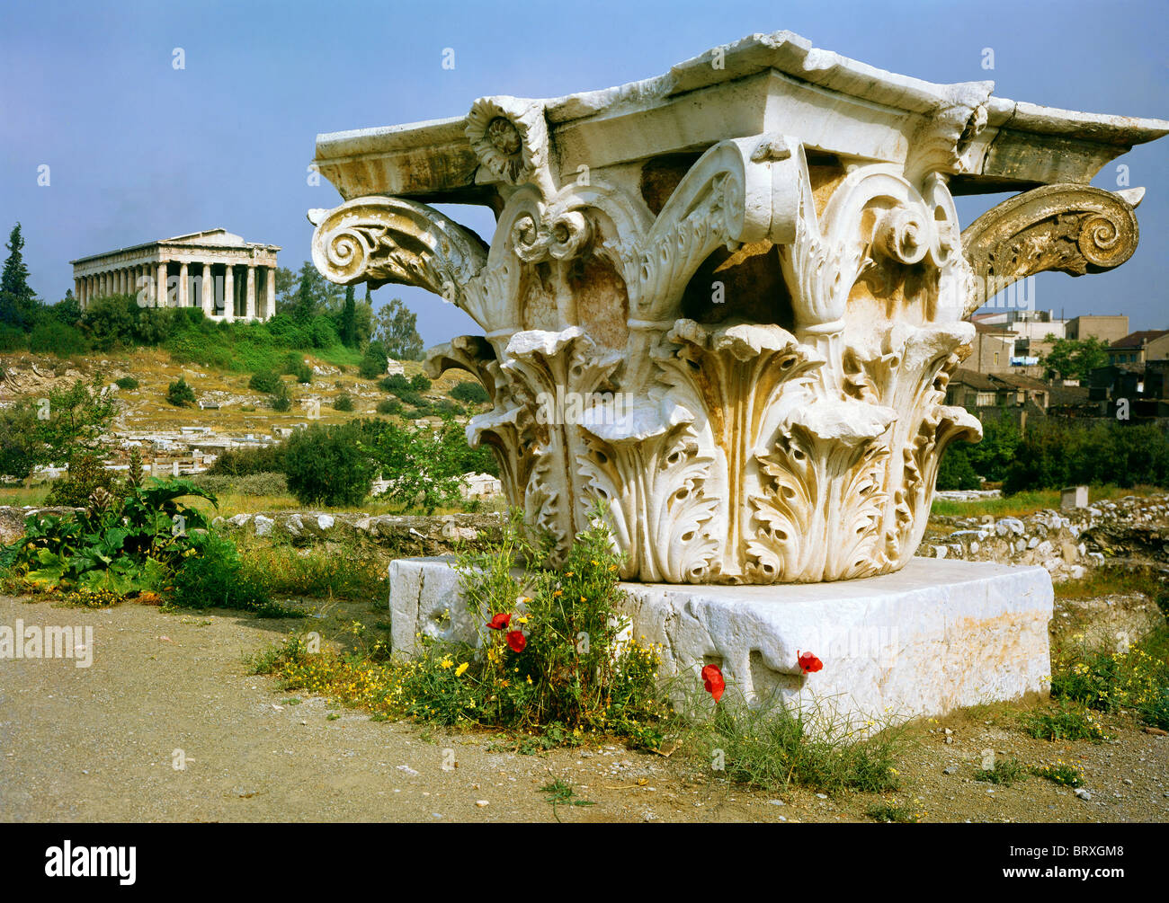 Agorà e Tempio di Teseo, Atene, Grecia, Europa Foto Stock