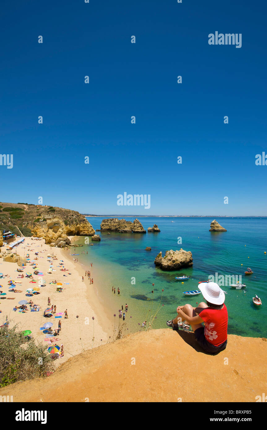 Praia da Dona Ana, Algarve, PORTOGALLO Foto Stock