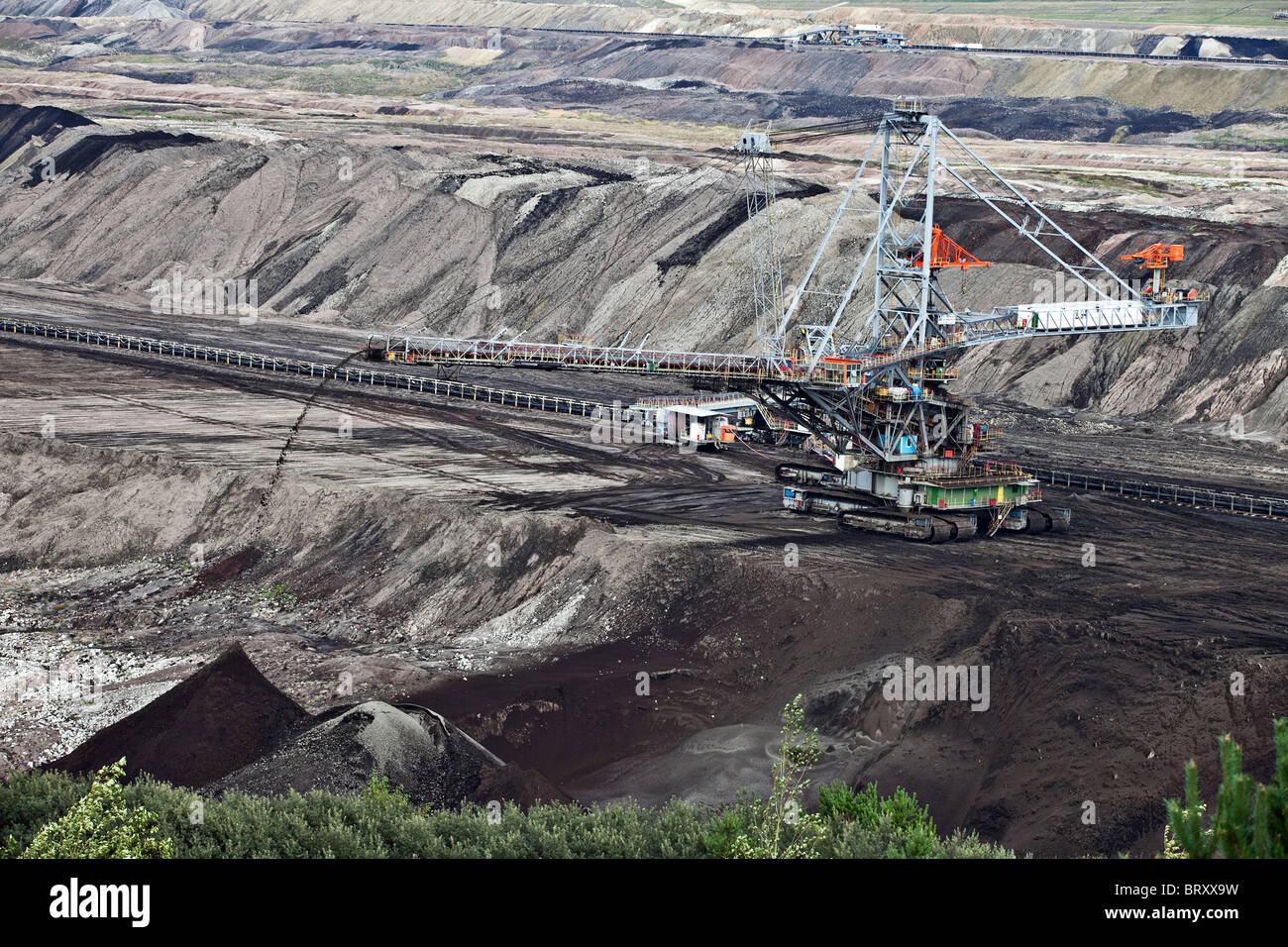 Paesaggio devastato, miniera a cielo aperto, Belchatow, Polonia Foto Stock