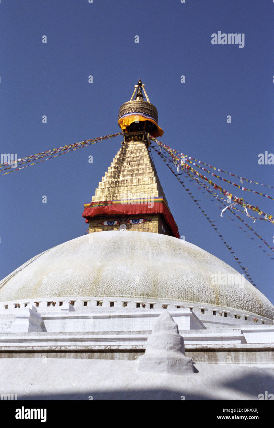 Bodnath stupa, Kathmandu Foto Stock