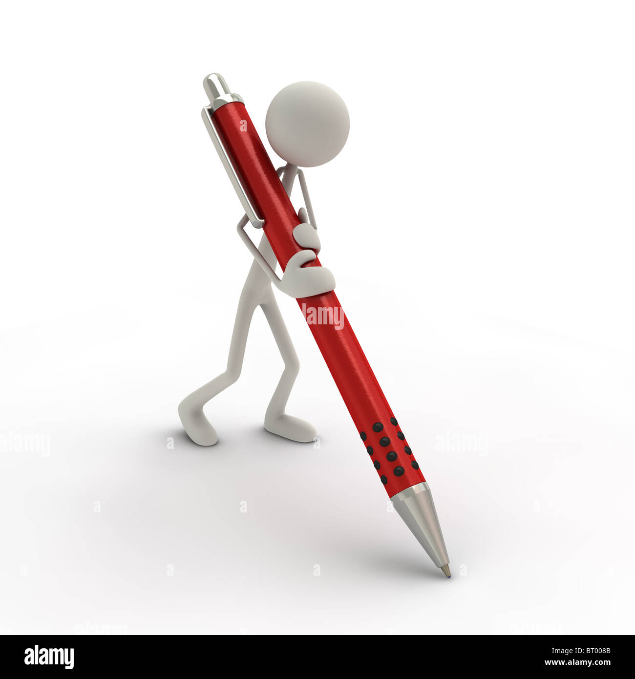 La figura con la penna di colore rosso Foto Stock