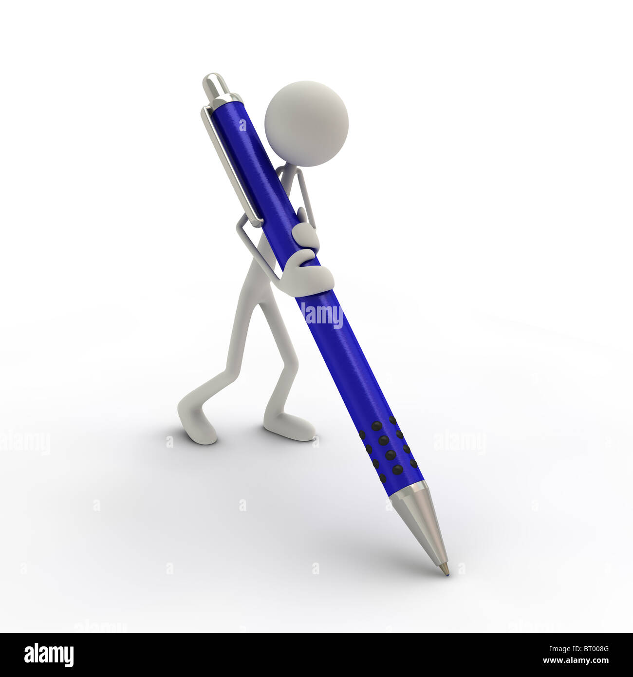 La figura con la penna blu Foto Stock