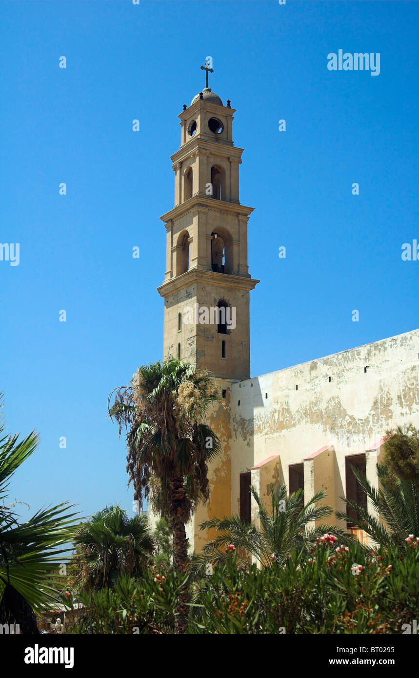 Israele, Tel Aviv, Jaffa il campanile della chiesa di San Pietro e il Monastero Foto Stock