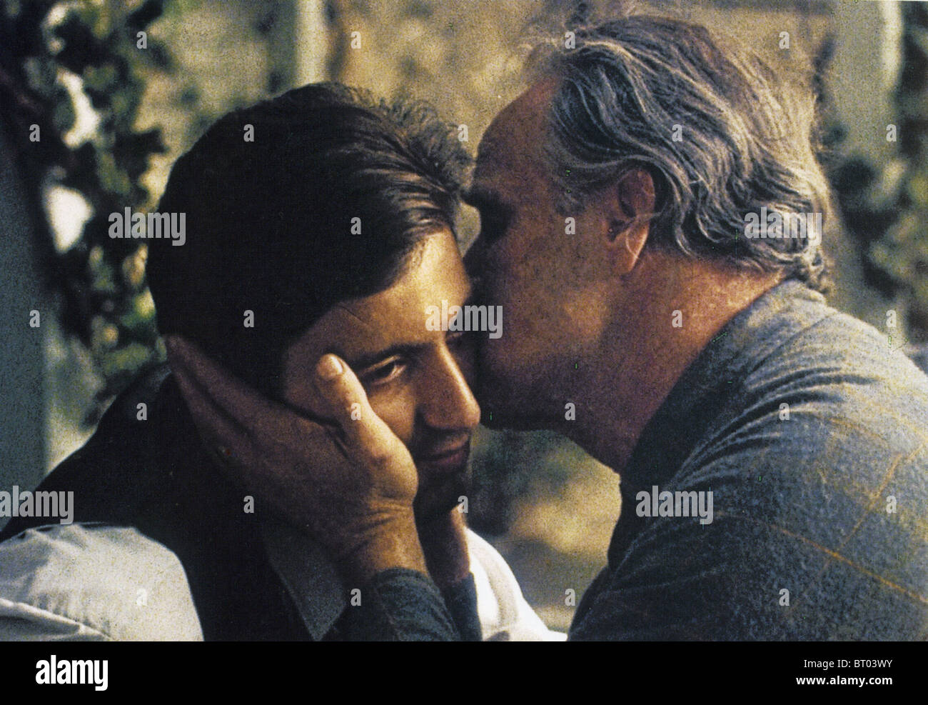 Il padrino 1972 Paramount film con Al Pacino a sinistra e Marlon Brando Foto Stock