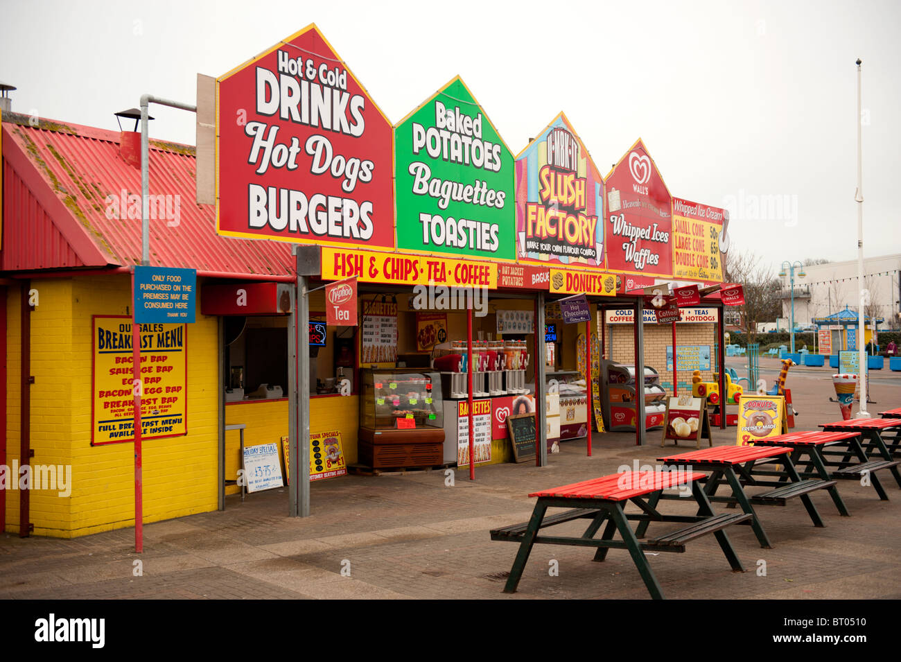 Fast Food negozi Skegness Lincolnshire UK Foto Stock