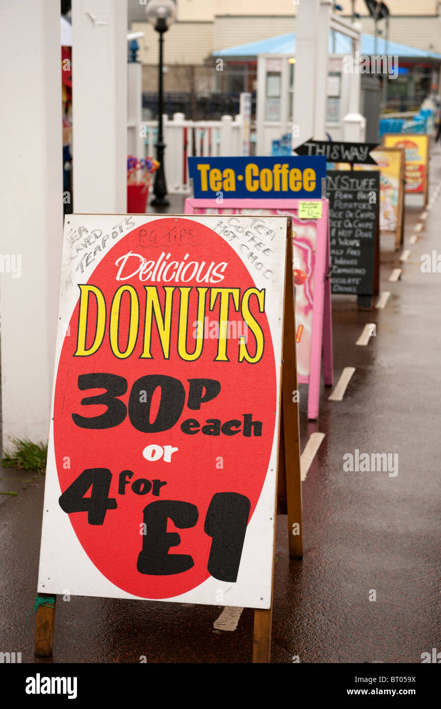 Skegness segni alimentari Lincolnshire UK Foto Stock