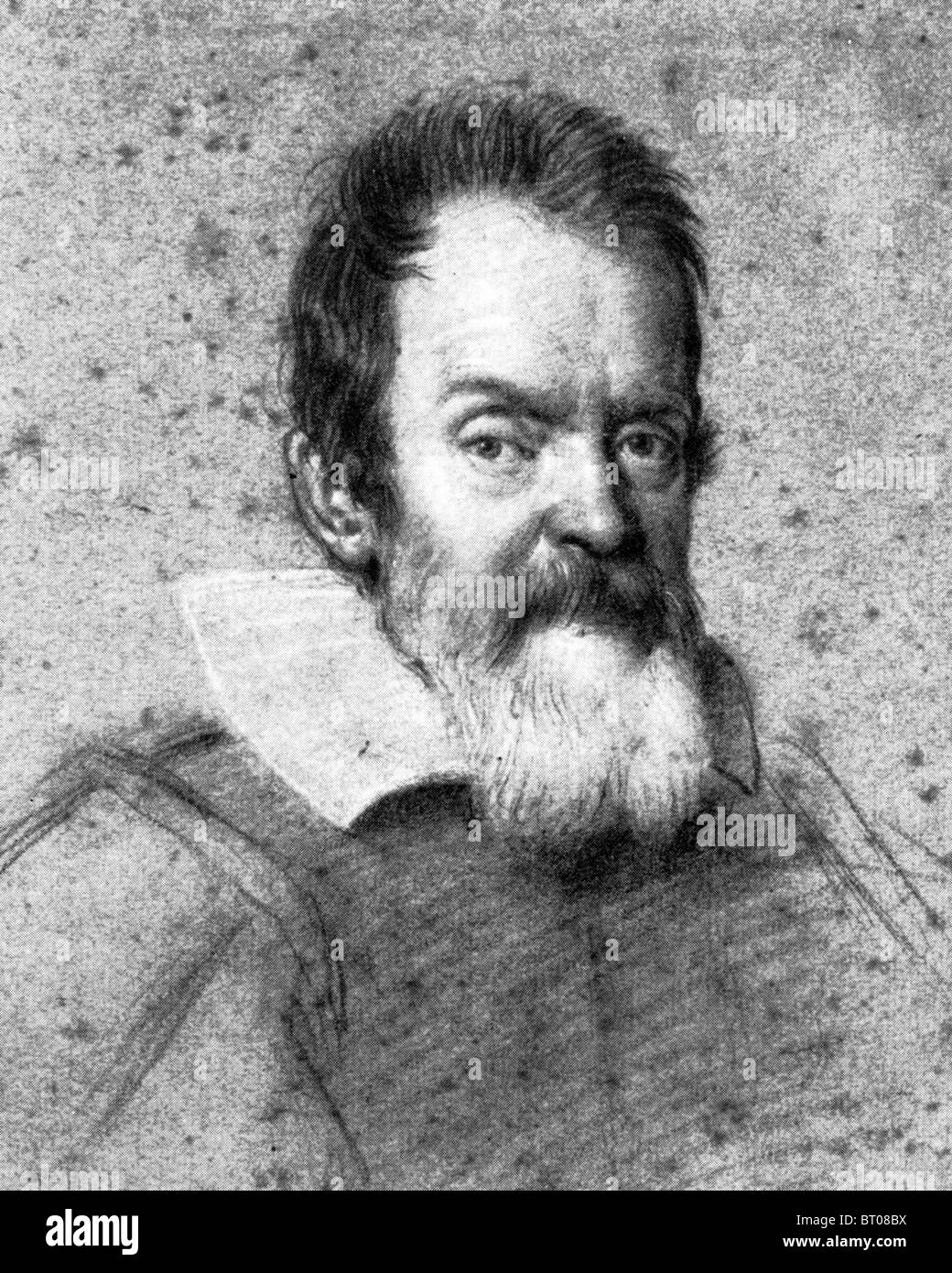 GALILEO GALILEI (1564-1642) Italiano astronomo e matematico dopo il ritratto da leoni Foto Stock