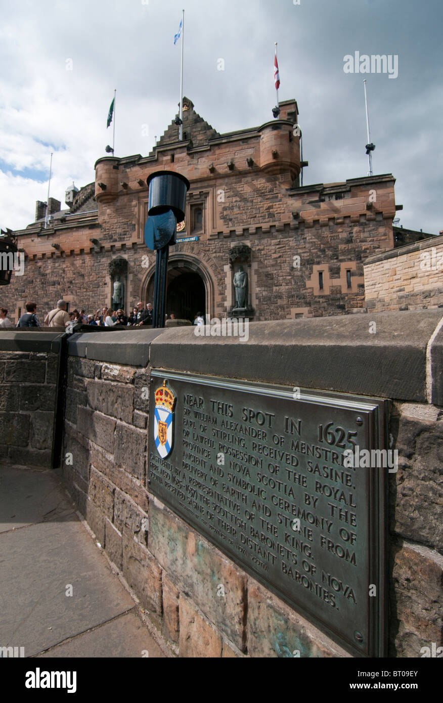 William Alexander di Leicester placca al Castello di Edimburgo Foto Stock