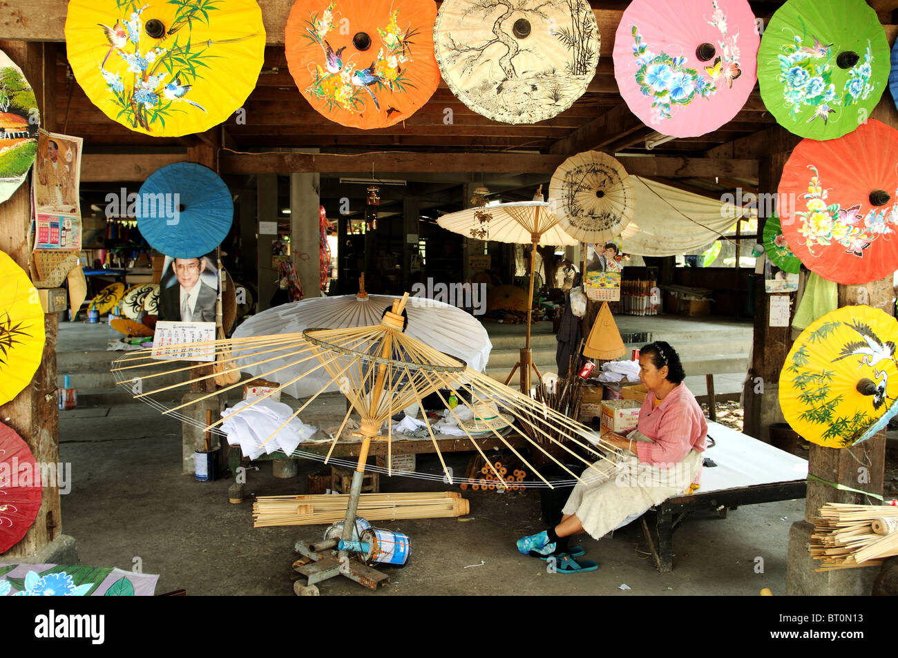 Ombrello village, bo sang, Chiangmai, Thailandia Foto Stock Ombrello village, bo sang, Chiangmai, Thailandia Foto Stock