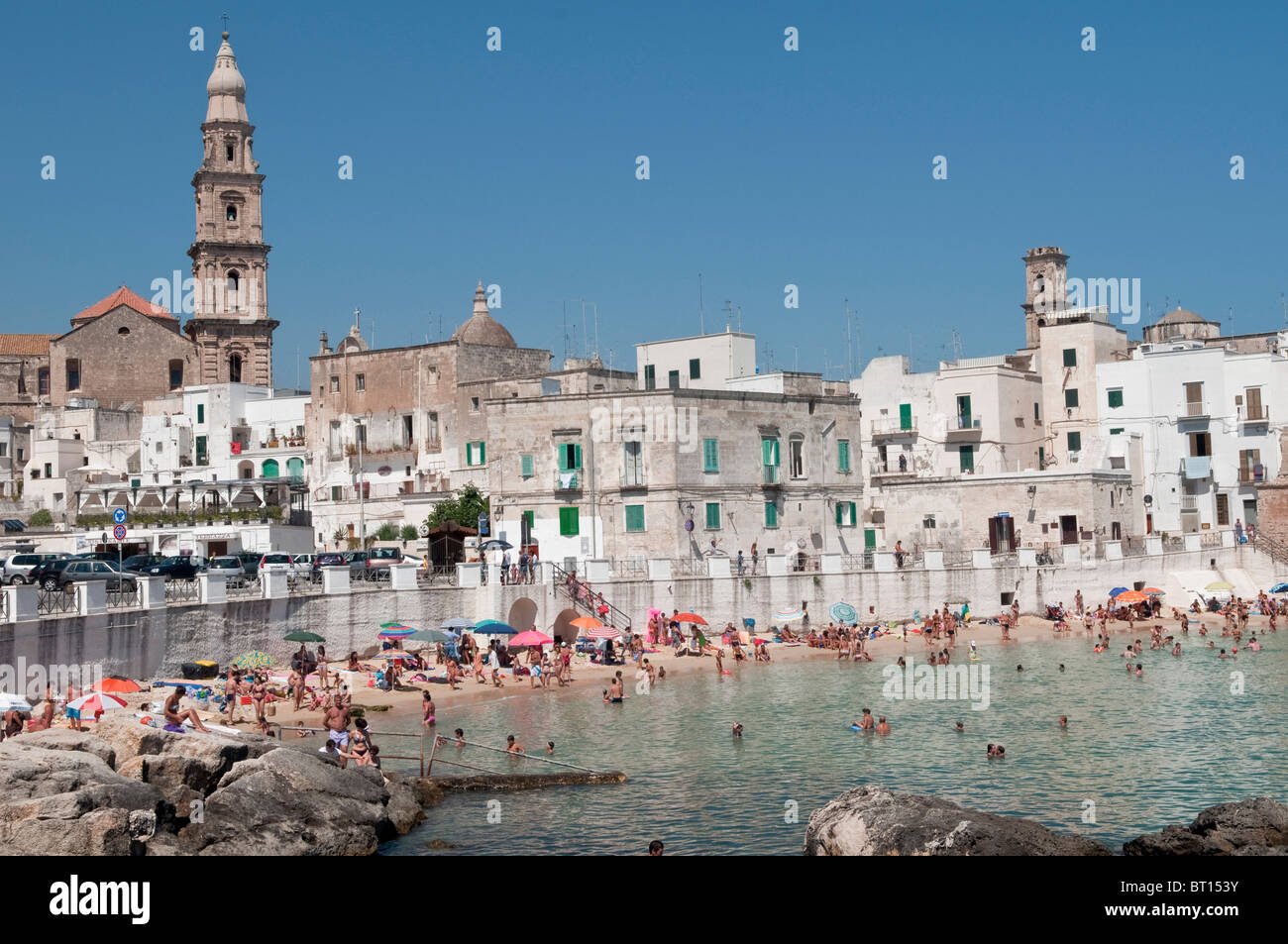 Provincia di Bari Monopoli Città Vecchia Pouilles puglia beach Foto Stock