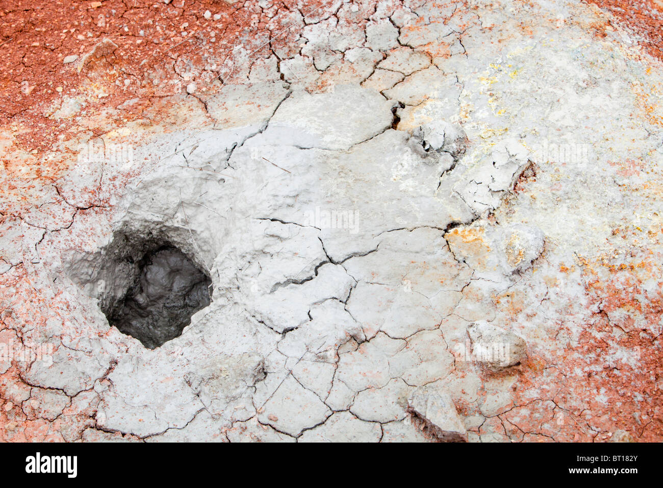 Geotermica piscine di fango a Hveragerdi, Islanda. Foto Stock