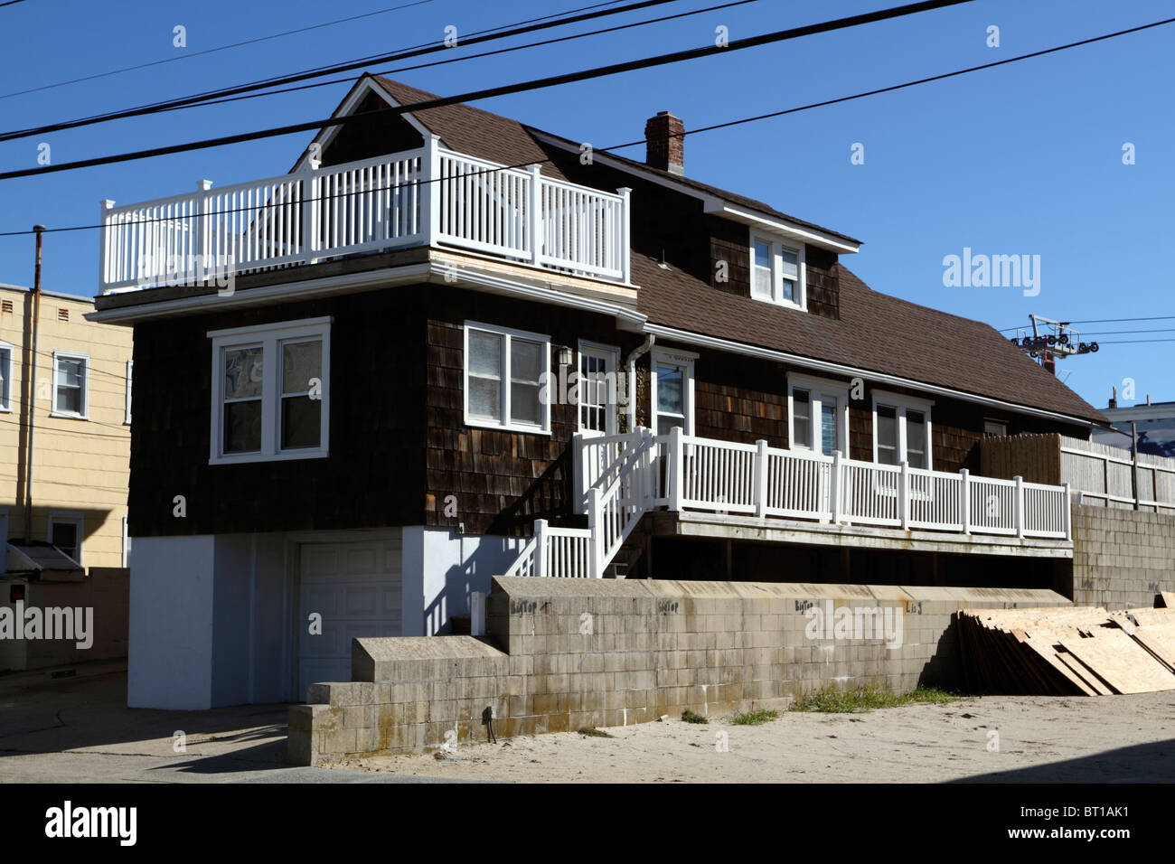 Altezze di mare casa dove la realtà show televisivo "Jersey Shore' è stato girato. Seaside Heights, New Jersey, USA. Foto Stock