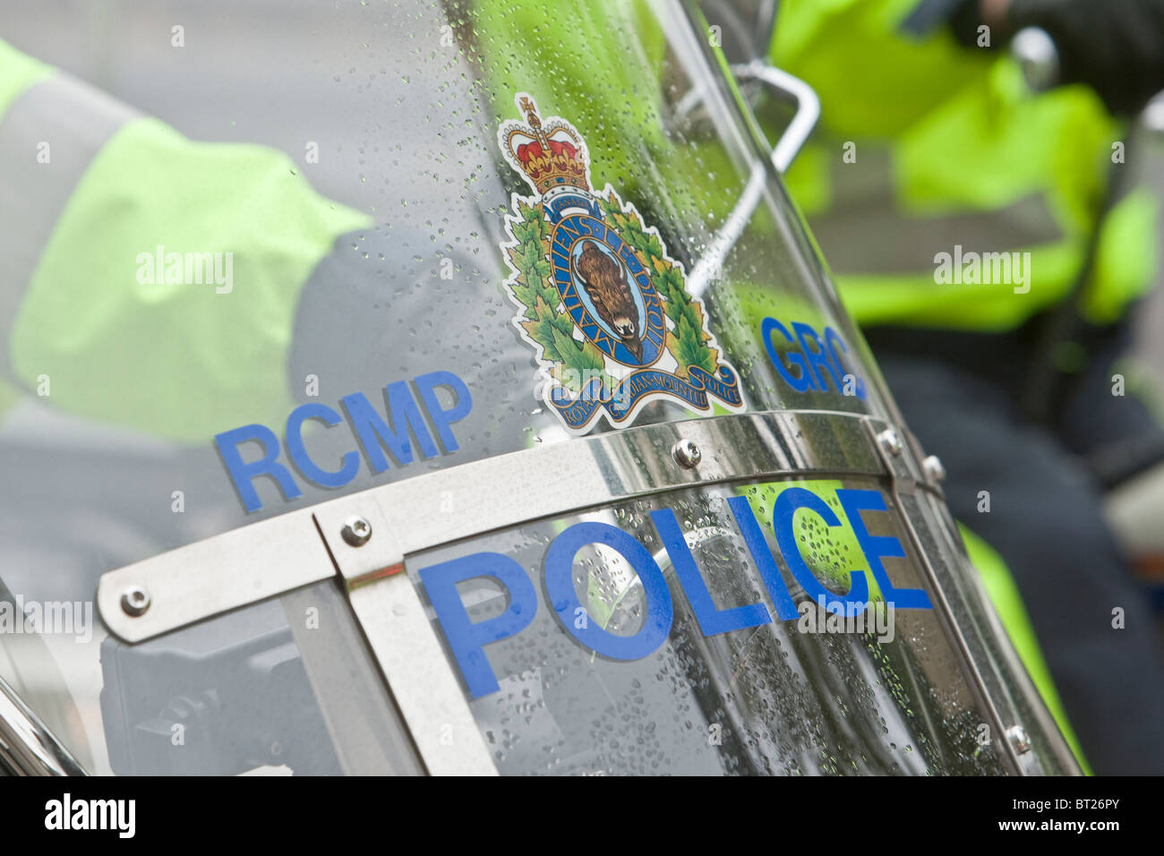 RCMP GRC MOTO della polizia è visto durante un controllo di polizia sfilata commemorativa in Ottawa domenica 26 settembre, 2010. Foto Stock