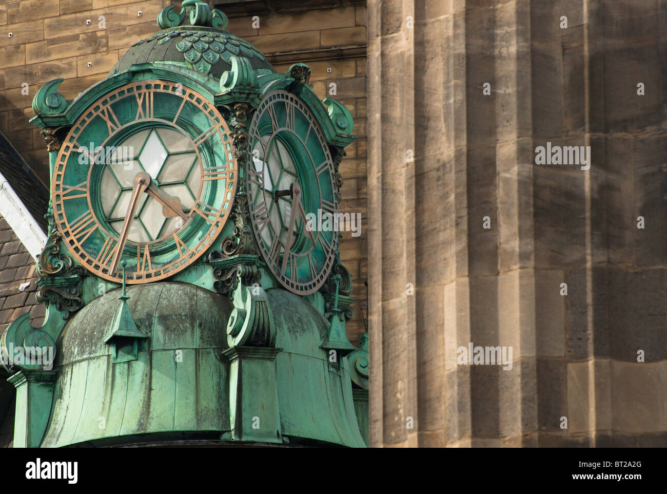 Primo piano dettaglio delle camere di Emerson, un grado due elencati edificio nel centro di Newcastle-upon-Tyne, Inghilterra. Foto Stock