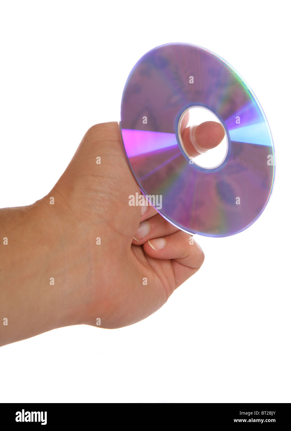 Mano azienda dvd studio ritaglio Foto Stock