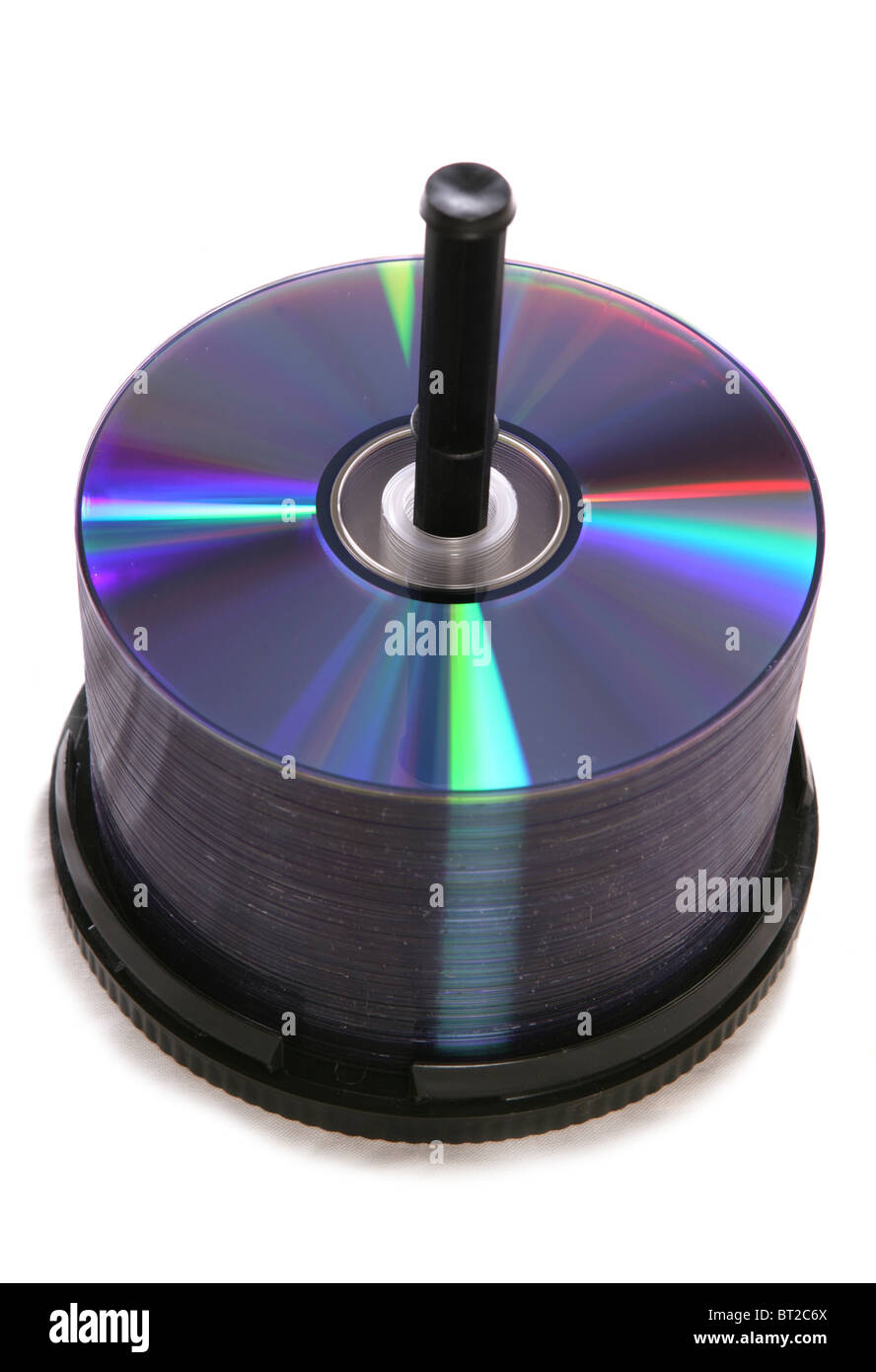 Blank DVD / CD studio di stack di ritaglio Foto Stock