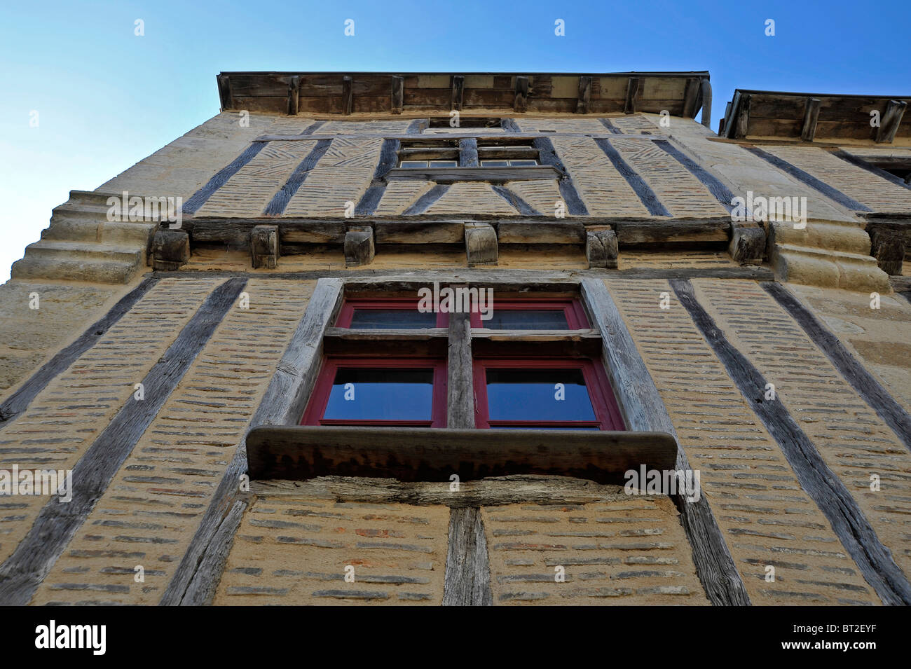 Vecchia città medievale casa in St Loup Deux-Sevres Francia Foto Stock