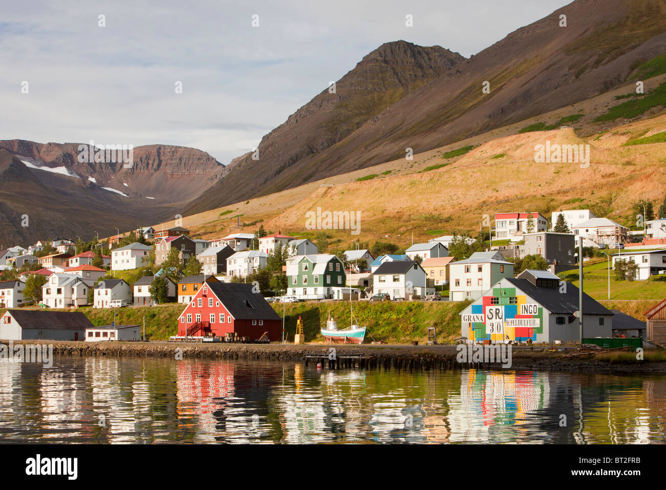 Icelands la maggior parte delle città settentrionali, Siglufjörður Affitto. Foto Stock