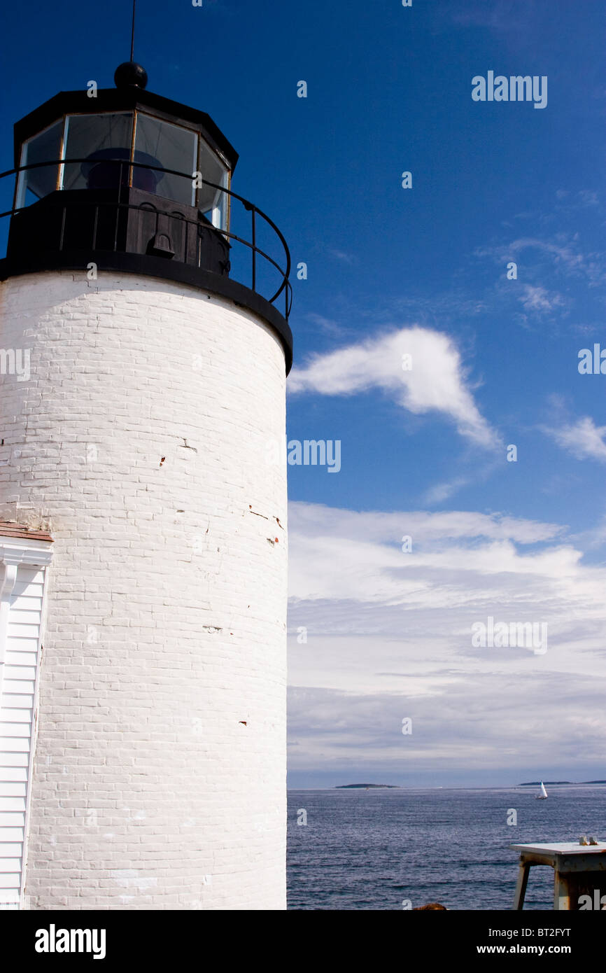 Faro costa del Maine, in Nuova Inghilterra, Stati Uniti d'America. Foto Stock