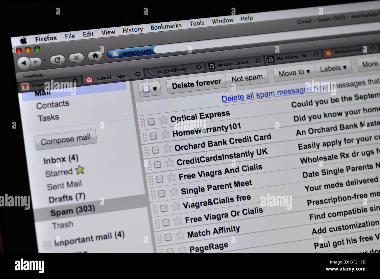 Email di spam Foto Stock