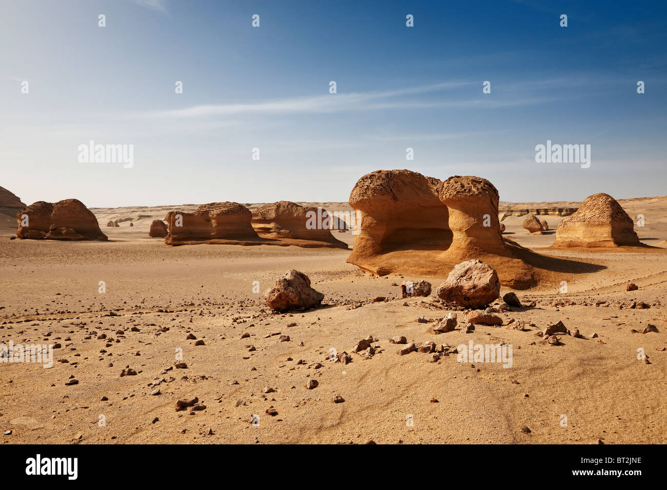 Paesaggio di Wadi Hitan, deserto occidentale, l'Egitto, in Arabia, in Africa Foto Stock