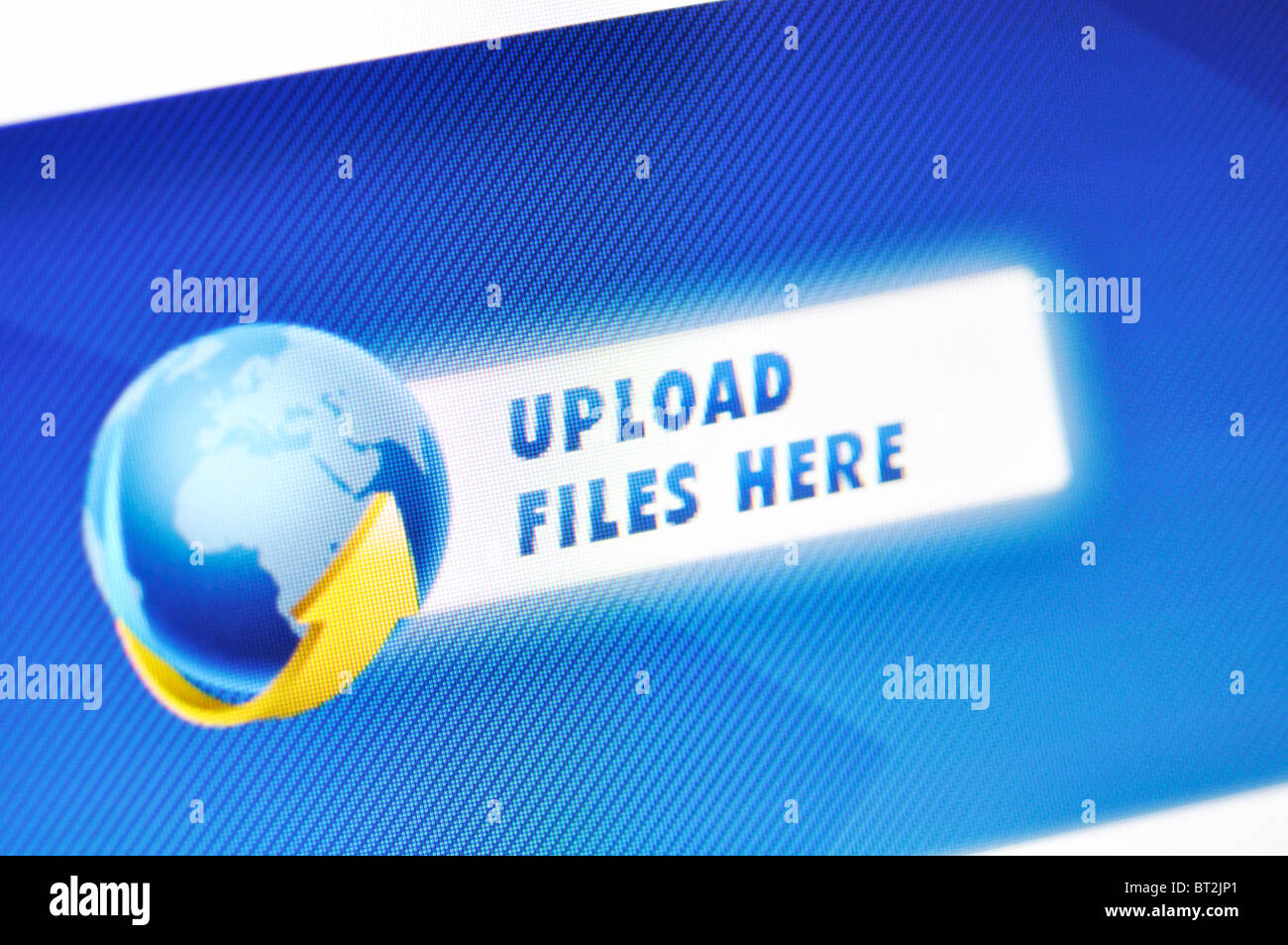 Pulsante di caricamento sulla schermata del sito web Foto Stock