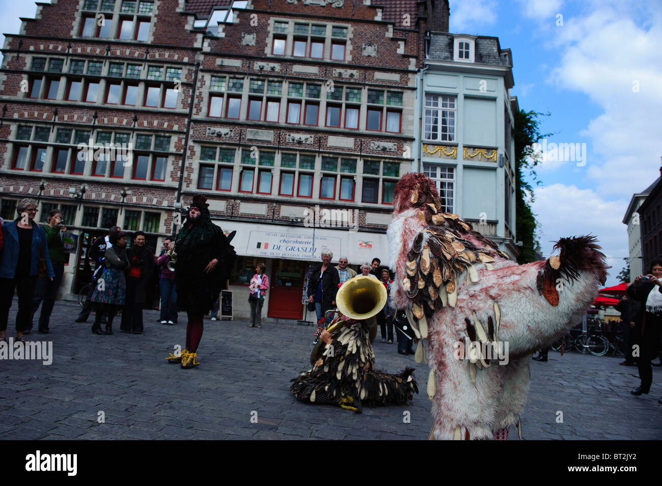 Artisti di strada in Gent, Belgio Foto Stock