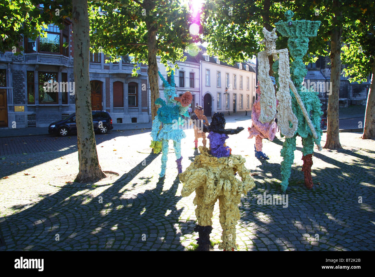 Scultura di carnevale banda musicale a piazza Vrijthof Maastricht Paesi Bassi Foto Stock