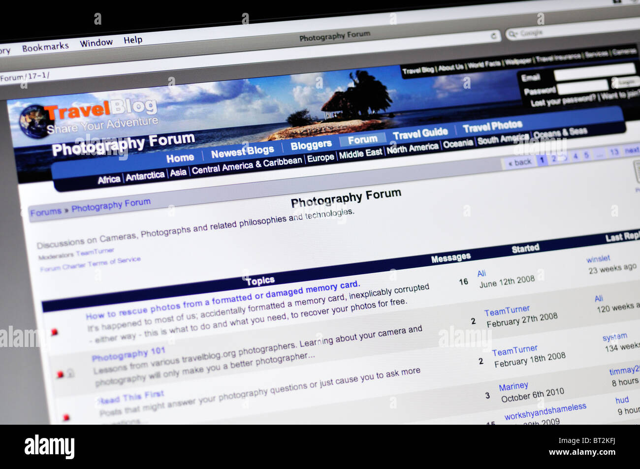 Fotografia di viaggio forum Foto Stock