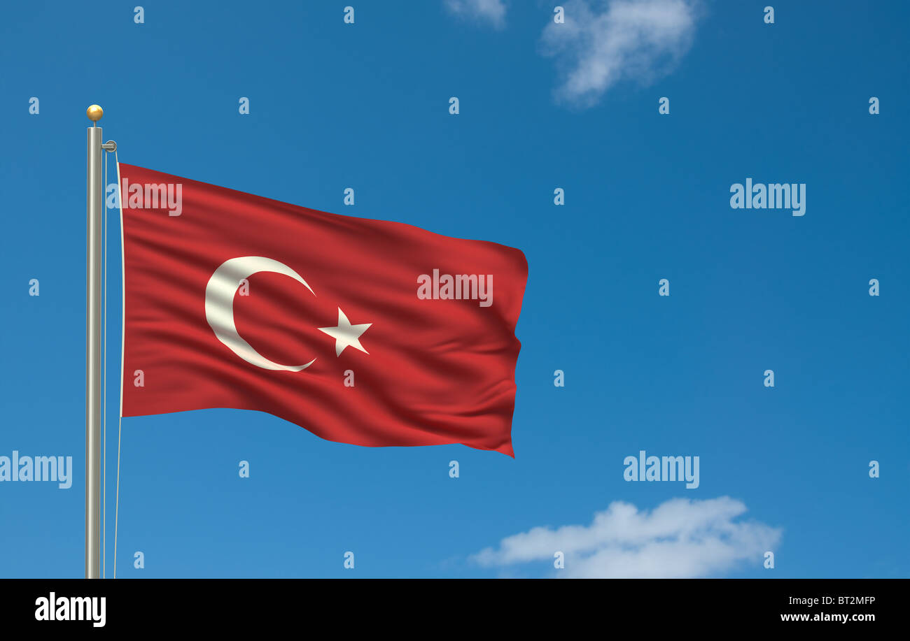 Bandiera della Turchia Foto Stock