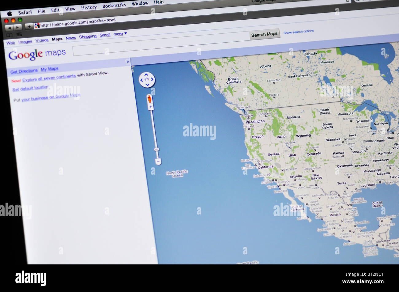 Sito web di Google maps Foto Stock
