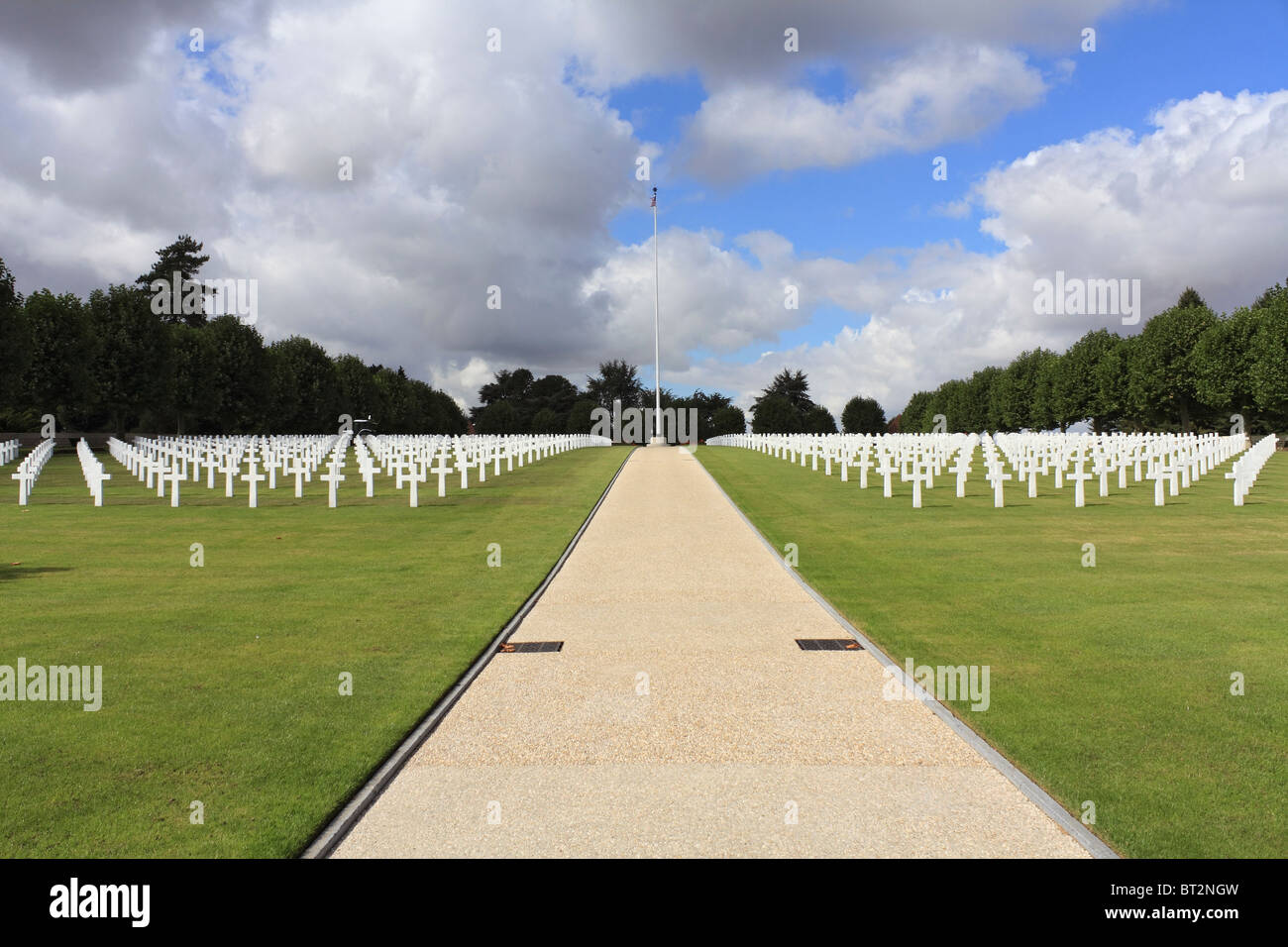 Ci Bellicourt cimitero dei soldati caduti nella battaglia della Somme durante la guerra mondiale I. Aisne, Picardia nel nord della Francia. Foto Stock