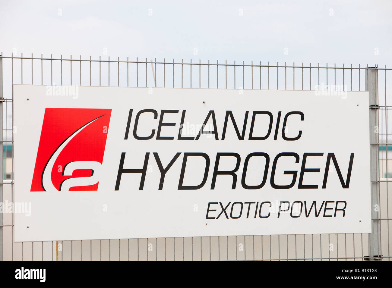 Una stazione di idrogeno sulla banchina a Reykjavik, Islanda. Foto Stock