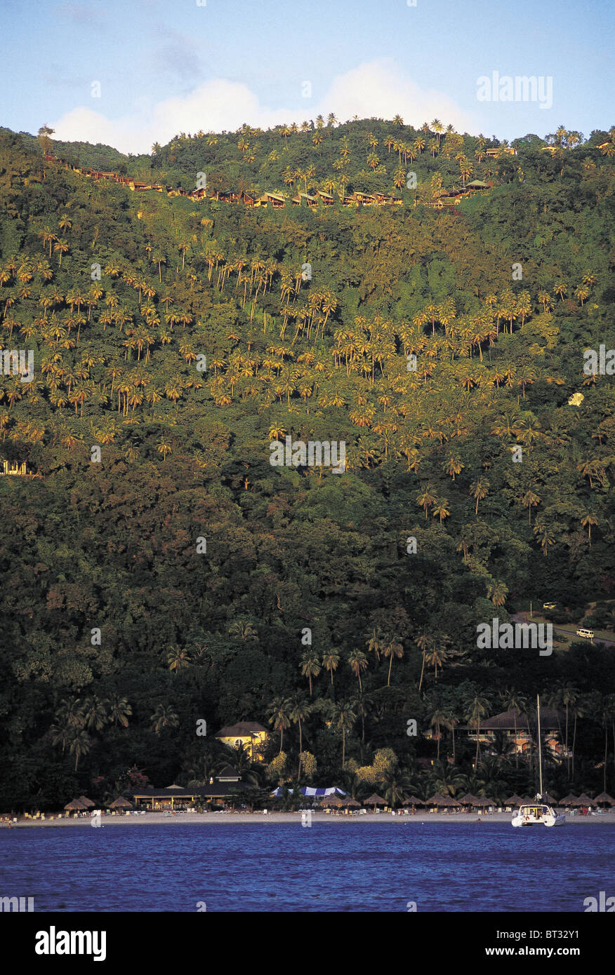 Vista panoramica di Santa Lucia isola West Indies Foto Stock