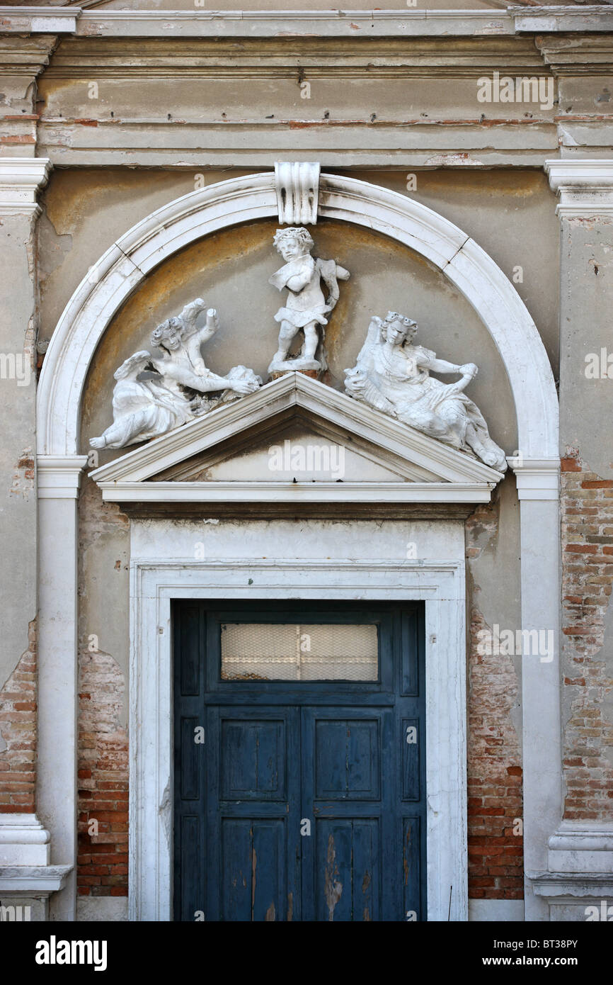 Chioggia, entrare nella chiesa, canal, laguna, Venezia, Veneto, Italia Foto Stock