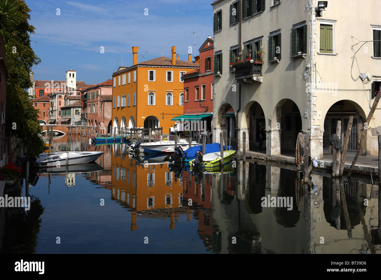 Chioggia, Vena canal, bridge, laguna, Venezia, Italia Foto Stock