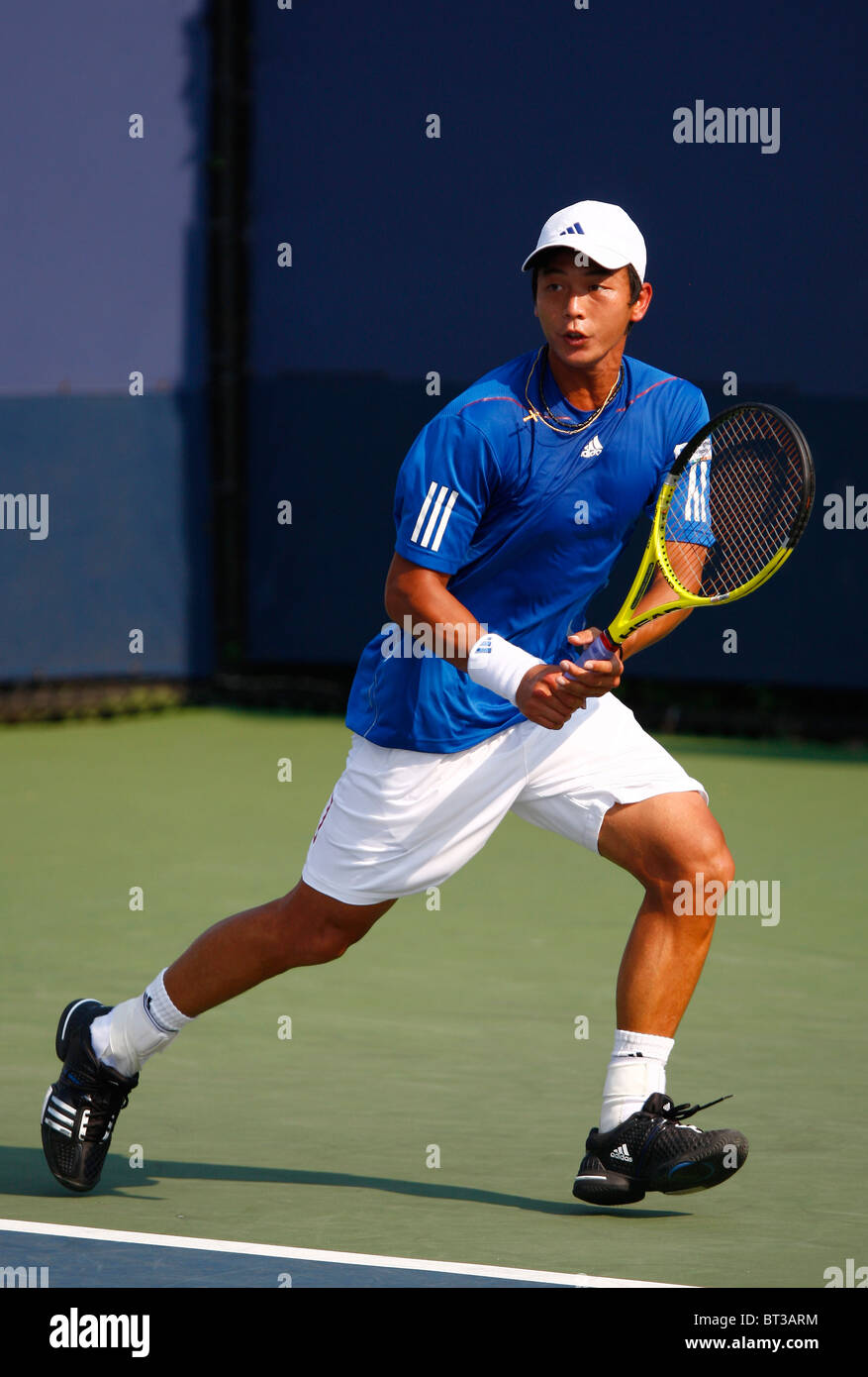 Yen-Hsun Lu di Taipeh cinesi in azione al 2010 US Open Foto Stock