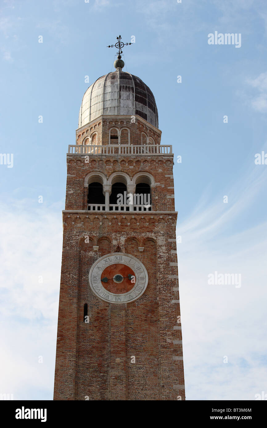Chioggia, Chioggia, torre campanaria, Cattedrale di Santa Maria Assunta in cielo, laguna, Venezia, Italia Foto Stock
