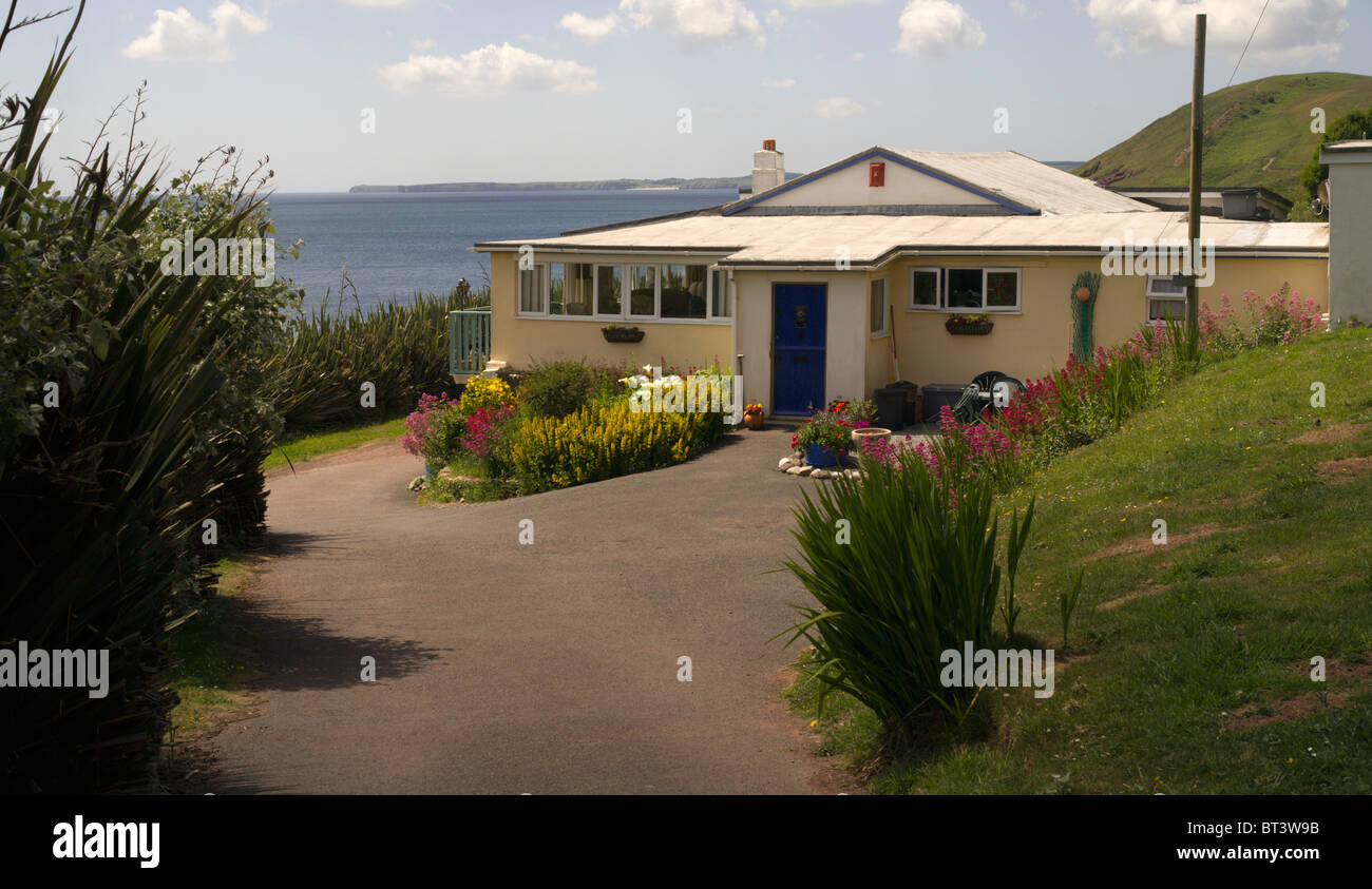 Casa vacanze con giardino su Il Pembrokeshire Coast Galles Foto Stock