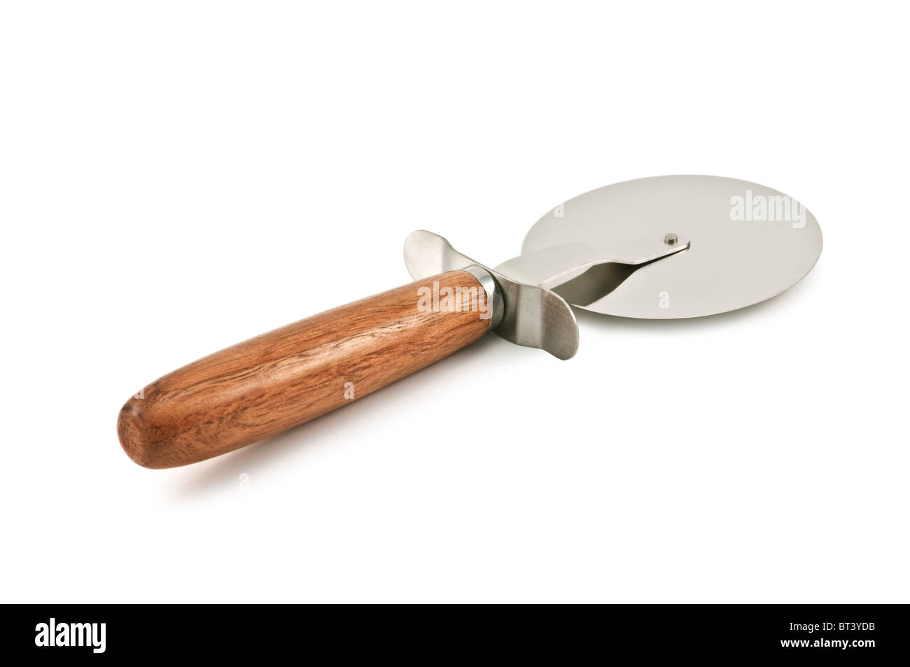 Tagliapizza isolato su bianco Foto Stock