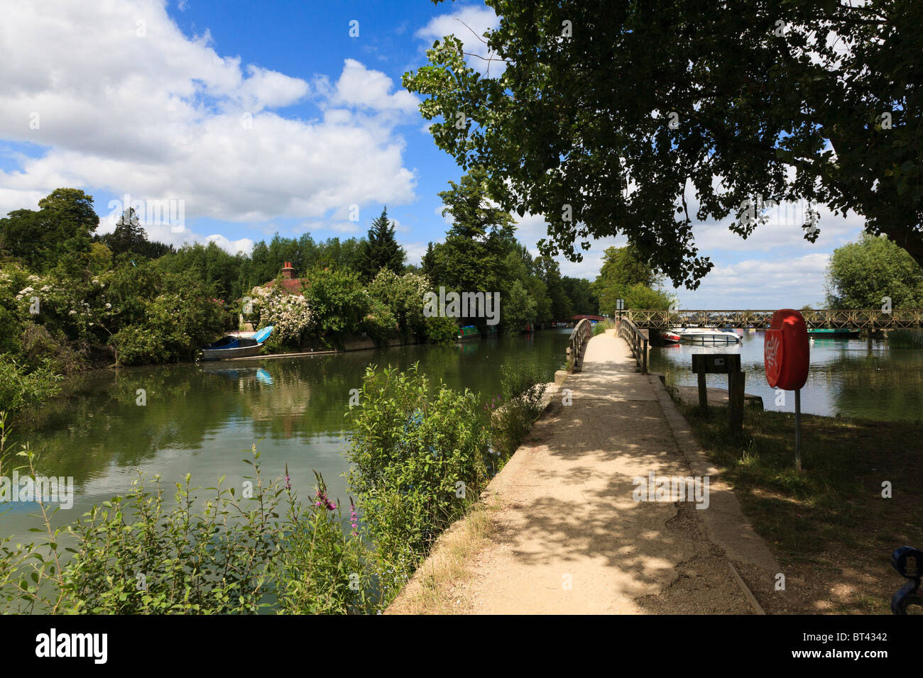 Il Thames Path a Fiddler's Island a Binsey North Oxford, Oxfordshire, Regno Unito Foto Stock