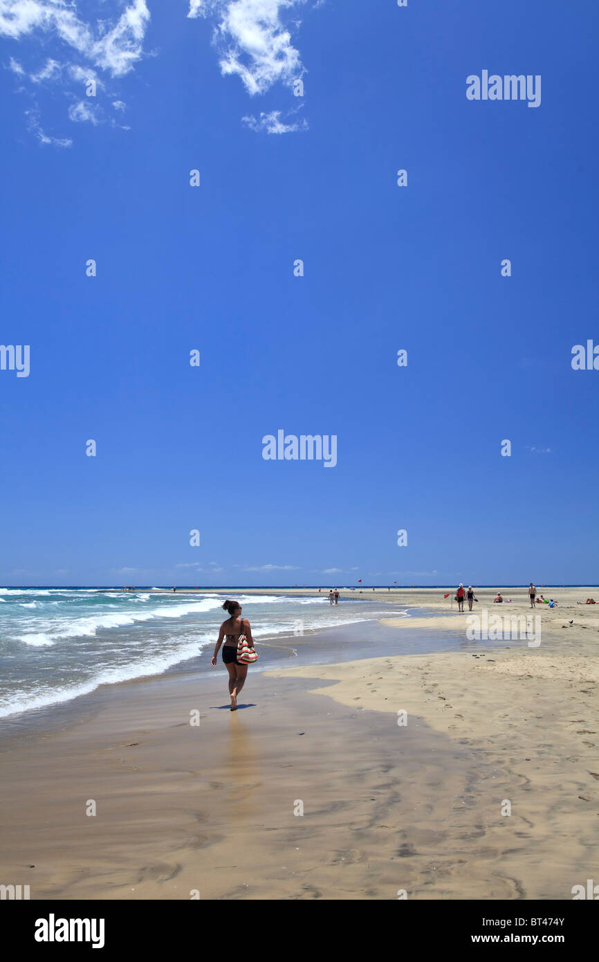 Isole Canarie, Gran Canaria, spiaggia di Playa del Ingles Foto Stock